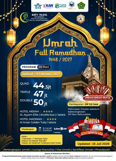 Paket Umrah Full Ramadhan 1448/2027 (30 Hari)